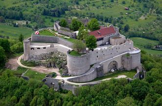 Bird's-eye view of Hohenneuffen fortress