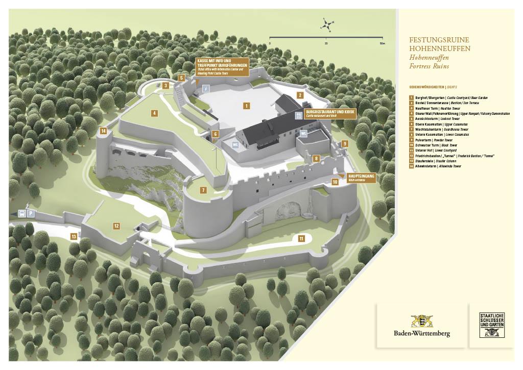 Festungsruine Hohenneuffen, Isometrie Hohenneuffen
