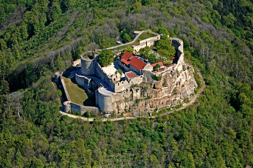 Festungsruine Hohenneuffen, Luftbild 