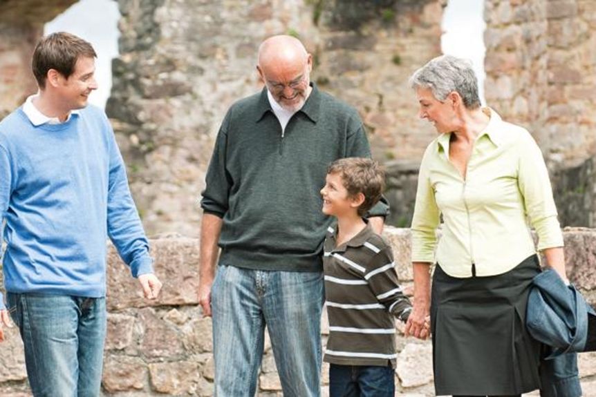 Besucher auf der Burg
