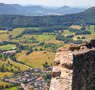 The Hohenneuffen fortress and the surrounding landscape